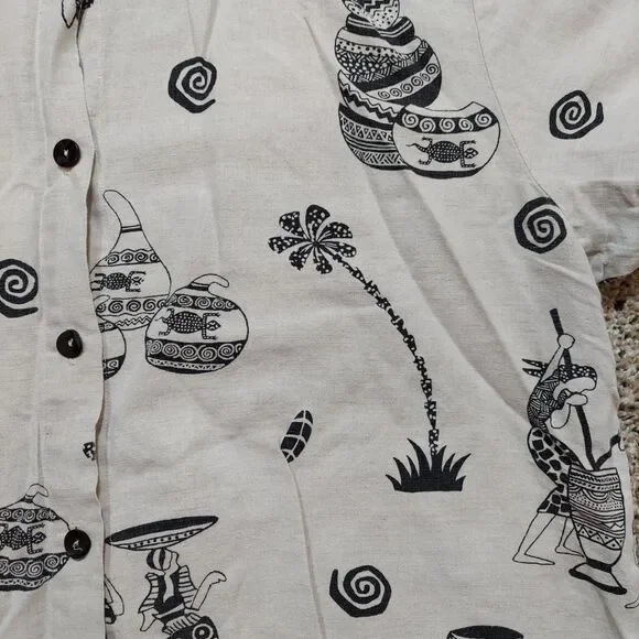 Hot Cotton By Marc Ware 55% Linen Womens Top, Sz XL, Short Sleeve, Button Front - Picture 2 of 6